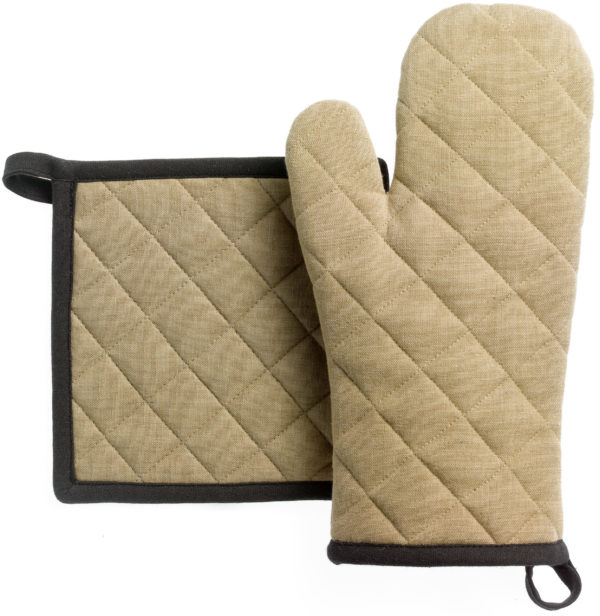 Lot gant de cuisine/manique recyclé Grace Camel 15 x 32 Gants de cuisine et maniques La Vallée du blanc