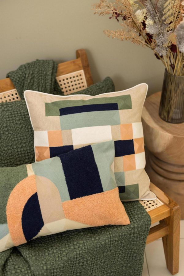 Coussin brodé Bertille Epice 45 x 45 Coussins La Vallée du blanc