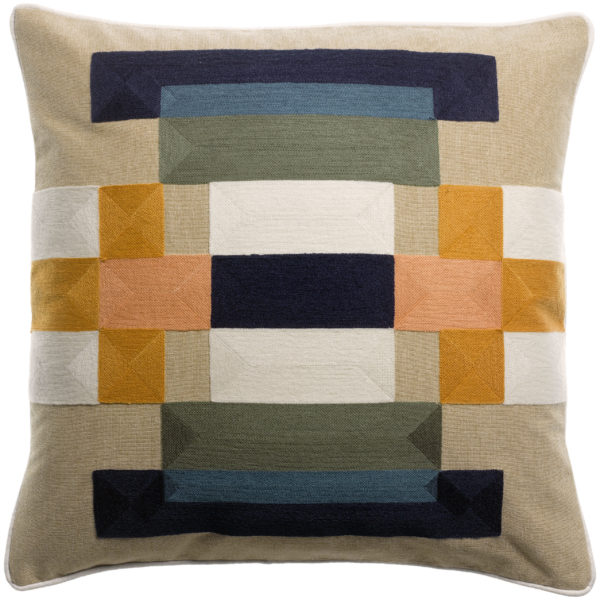 Coussin brodé Bertille Cobalt 45 x 45 Coussins La Vallée du blanc