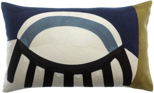 Coussin brodé Farel Acier 30 x 50 Coussins La Vallée du blanc