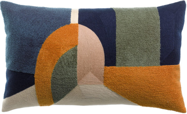 Coussin brodé Hivana Cobalt 30 x 50 Coussins La Vallée du blanc