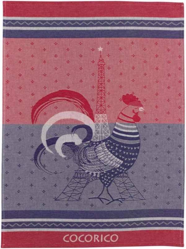 Torchon jacquard Cocorico Multicolore 50 x 70 Torchons La Vallée du blanc