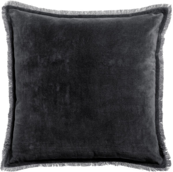 Coussin uni Fara Caviar 45 x 45 Coussins La Vallée du blanc