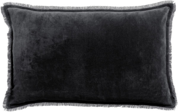 Coussin uni Fara Caviar 40 x 65 Coussins La Vallée du blanc