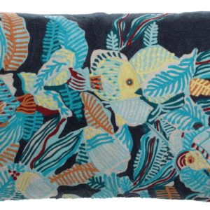 Coussin brodé Dori Marine 30 x 50 Coussins La Vallée du blanc