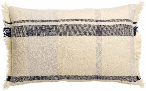 Coussin jacquard Jane Multico marine 40 x 65 Coussins La Vallée du blanc