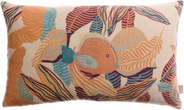 Coussin imprimé Dori Papaye 30 x 50 Coussins La Vallée du blanc