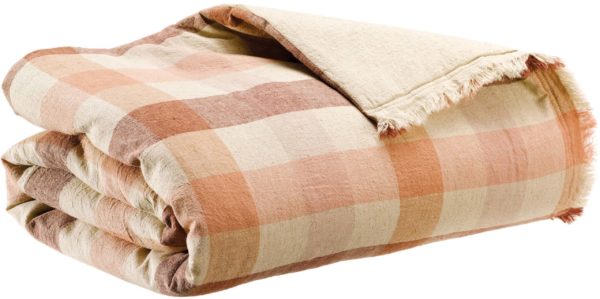 Plaid imprimé Kate Terracotta 135 x 200 Plaids La Vallée du blanc