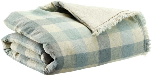 Plaid imprimé Kate Myosotis 135 x 200 Plaids La Vallée du blanc