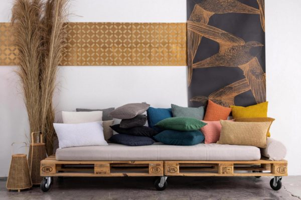 Jeté recyclé Maia Navy 260 x 260 Jetés de lit La Vallée du blanc