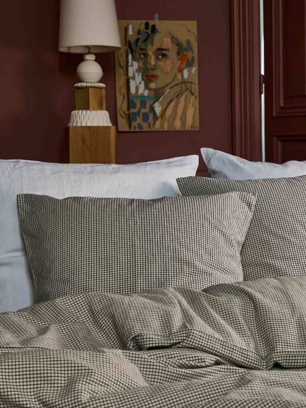 Taie d’oreiller Gustave Caviar 65 x 65 Taies d'oreiller La Vallée du blanc