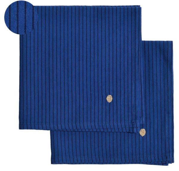 Lot de 2 serviettes de table Léonie Indigo 40 x 40 Serviettes de table La Vallée du blanc
