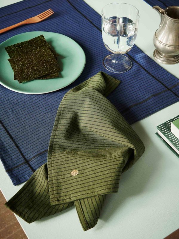 Lot de 2 serviettes de table Léonie Indigo 40 x 40 Serviettes de table La Vallée du blanc