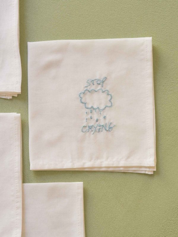 Mouchoir Hankie Crying Blanc 25 x 25 Mouchoir mixte La Vallée du blanc