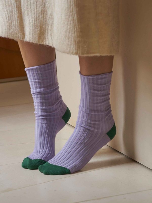 Chaussettes Yvette Lilas 39/41 Chaussettes La Vallée du blanc