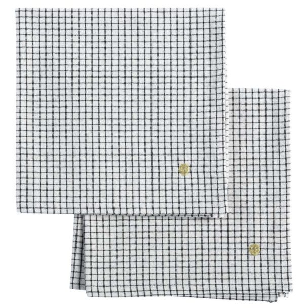 Lot de 2 serviettes de table Gustave Caviar 40 x 40 Serviettes de table La Vallée du blanc