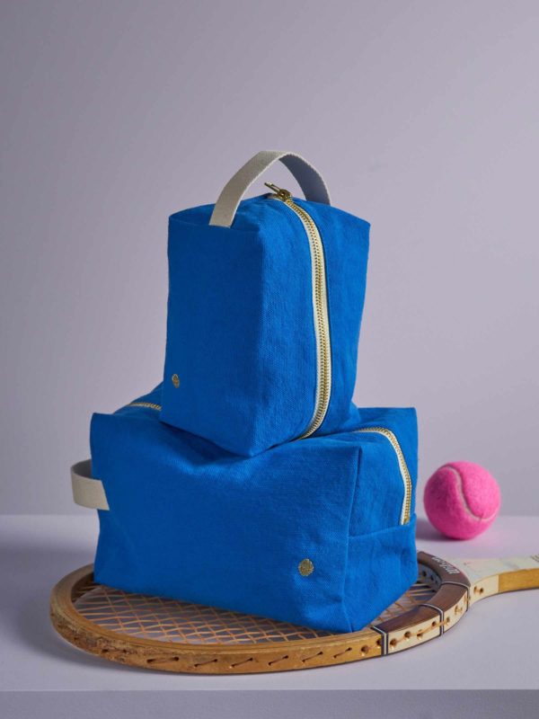 Trousse cube Iona Bleu Mécano 22 x 14 x 10,5 Trousses cube La Vallée du blanc
