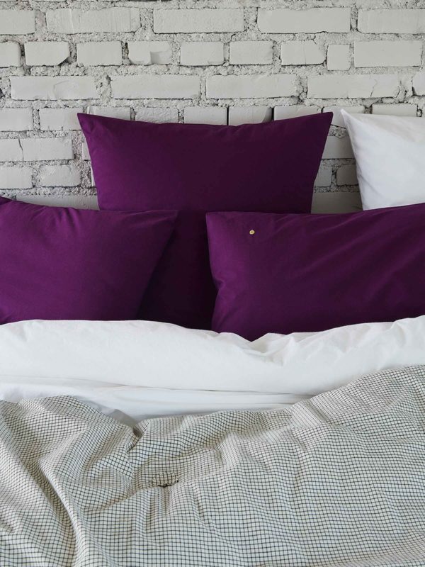 Taie d’oreiller Céleste Purple rain 65 x 65 Taies d'oreiller La Vallée du blanc