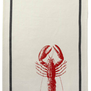 Torchon Homard rouge Corail Ecru 70 x 50 Torchons La Vallée du blanc