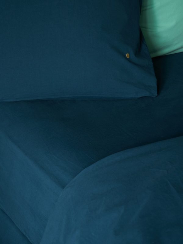 Drap housse Céleste Orage 200 x 140 Draps housses La Vallée du blanc