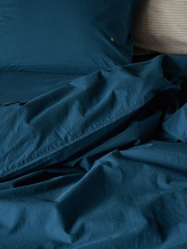 Drap housse Céleste Orage 200 x 140 Draps housses La Vallée du blanc