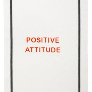 Torchon Positive Attitude Tangerine Blanc 80 x 50 Torchons La Vallée du blanc