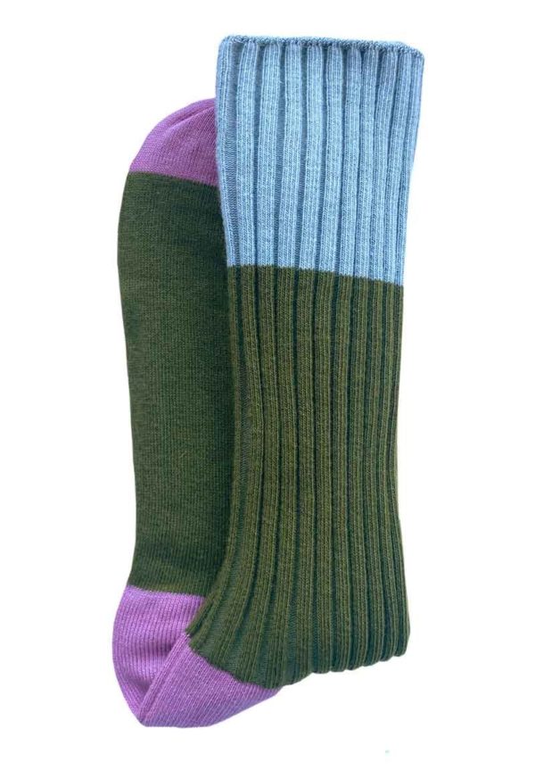 Chaussettes Yvette Olive 42/45 Chaussettes La Vallée du blanc