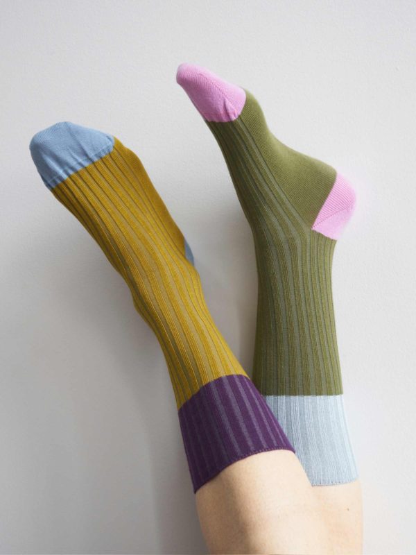 Chaussettes Yvette Olive 42/45 Chaussettes La Vallée du blanc