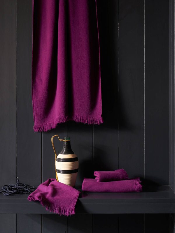 Lot de 2 serviettes invités Luna Purple rain 50 x 30 Serviette invité La Vallée du blanc