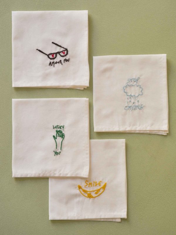 Mouchoir Hankie Amour Blanc 25 x 25 Mouchoir mixte La Vallée du blanc