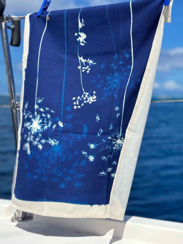 Torchon Fleurs de carotte Bleu 70 x 50 Torchons La Vallée du blanc