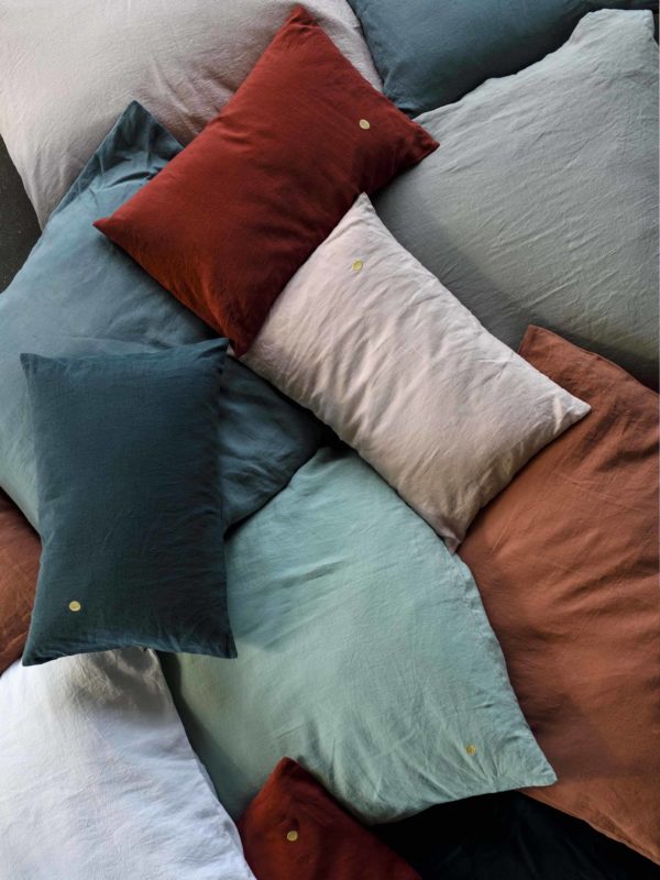 Housse de coussin Mona Rhubarbe 80 x 80 Housses de coussin La Vallée du blanc