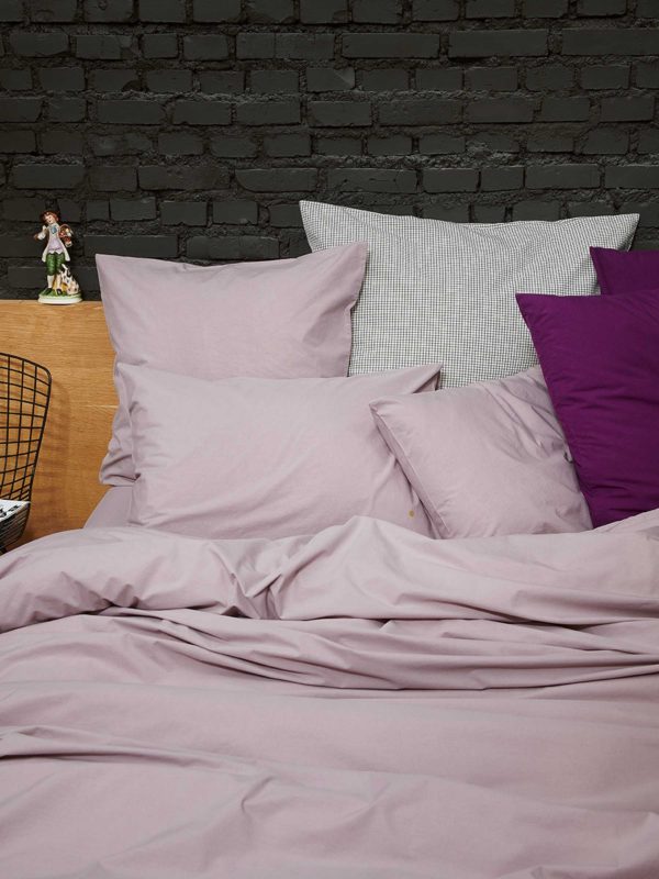 Taie d’oreiller Céleste Poivre rose 65 x 65 Taies d'oreiller La Vallée du blanc