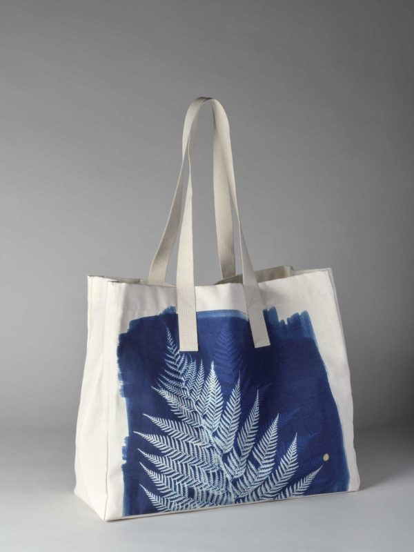 Sac cabas Fougère Bleu 38 x 46 x 18 Cabas La Vallée du blanc
