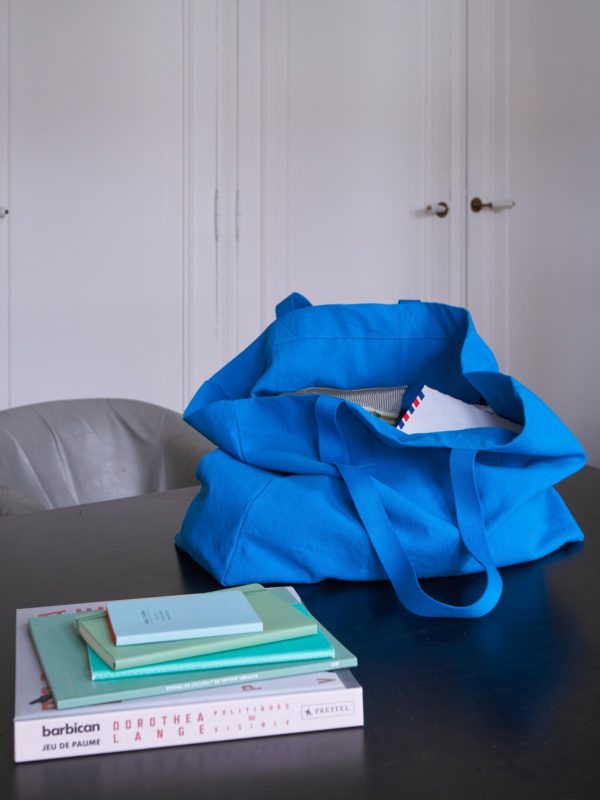 Sac cabas Iona Bleu Mécano 38 x 46 x 18 Cabas La Vallée du blanc