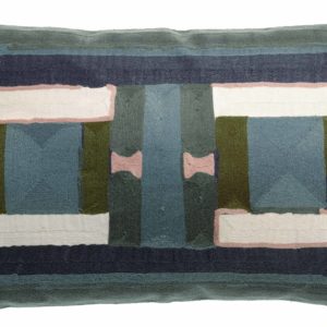 Coussin brodé Taho Vert de gris 40 x 65 Coussins La Vallée du blanc