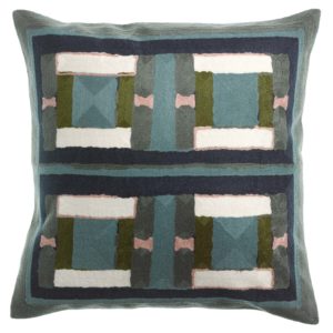 Coussin brodé Taho Vert de gris 45 x 45 La Vallée du blanc Coussin brodé Taho Vert de gris 45 x 45 Coussins La Vallée du blanc