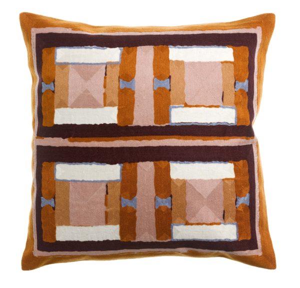 Coussin brodé Taho Cuivre 45 x 45 Coussins La Vallée du blanc