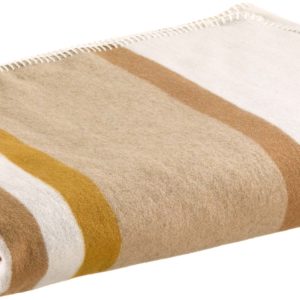 Plaid jacquard recyclé Gioia Ivoire 140 x 185 Plaids La Vallée du blanc