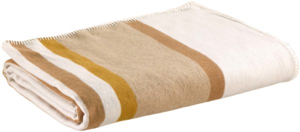 Plaid jacquard recyclé Gioia Ivoire 140 x 185 Plaids La Vallée du blanc