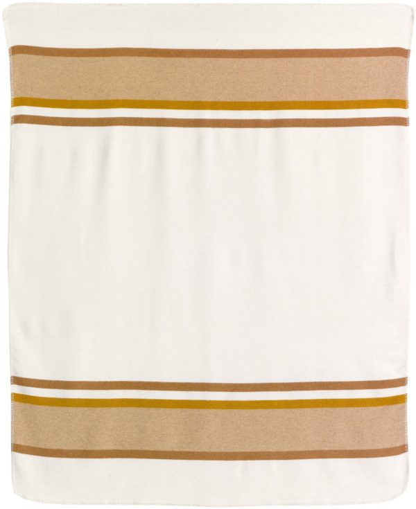 Plaid jacquard recyclé Gioia Ivoire 140 x 185 Plaids La Vallée du blanc