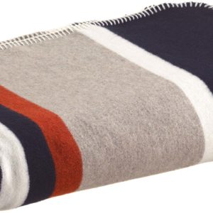 Plaid jacquard recyclé Gioia Marine 140 x 185 Plaids La Vallée du blanc