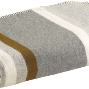 Plaid jacquard recyclé Gioia Perle 140 x 185 Plaids La Vallée du blanc