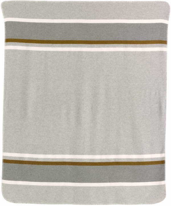 Plaid jacquard recyclé Gioia Perle 140 x 185 Plaids La Vallée du blanc