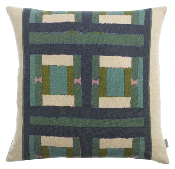 Coussin imprimé Taho Vert de gris 45 x 45 Coussins La Vallée du blanc