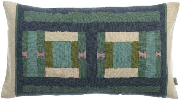 Coussin imprimé Taho Vert de gris 30 x 50 Coussins La Vallée du blanc