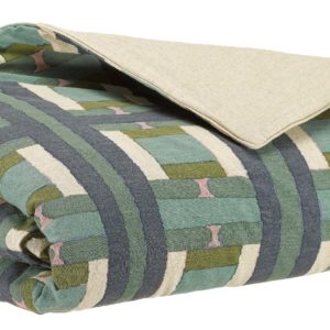 Plaid imprimé Taho Vert de gris 135 x 200 Plaids La Vallée du blanc