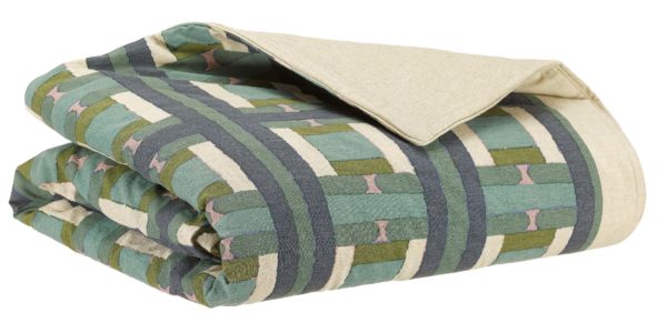 Plaid imprimé Taho Vert de gris 135 x 200 Plaids La Vallée du blanc
