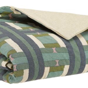 Plaid imprimé Taho vert de gris 135×200 Plaids La Vallée du blanc