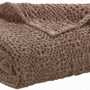 Plaid Tana Café 140×200 coton stonewashed La Vallée du blanc Plaid Tana Café 140×200 coton stonewashed Plaids La Vallée du blanc